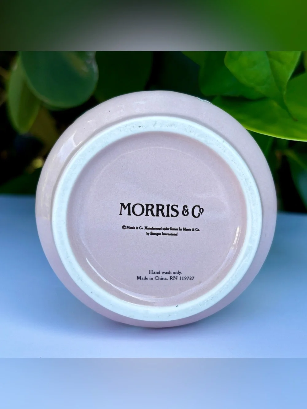 Morris & Co Pink Chrysanthemum Ceramic Bath Set Waste Bin Soap Dispenser Tumbler